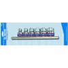 KING TONY STAR SOCETS RINKINYS / TORX 3/8" 6 vnt. SHORT E8 - E18, CHROME, ON bėgelis
