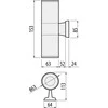 GTV Sieninis šviestuvas BALEO MINI 2, 2xGU10, MAX.2x10W, IP54