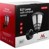 Kinkiet Sieninis šviestuvas 1xE27 su „Maclean“ jutikliu, infraraudonųjų spindulių jutikliu, maks. apkrova 60 W, IP65, pilkas, MCE518 GR