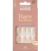 KISS dirbtiniai nagai su Bare-But-Better TruNude, Medium, karsto klijais
