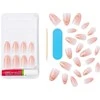 Rožinė KISS Dirbtiniai nagai su klijais Voguish Fantasy French, Rožinė French Tips, Medium, Migdolų forma