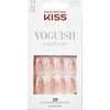 Rožinė KISS Dirbtiniai nagai su klijais Voguish Fantasy French, Rožinė French Tips, Medium, Migdolų forma