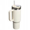 Stanley Termosinis puodelis su šiaudeliu „The Quencher H2.0 Fluted Tumbler“ 1,18 l blizgios kreminės spalvos