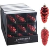 None Klass Ornaments glass pinecone red 9CM 9PCS