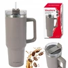 Puodelis Termospuodelis su šiaudeliu, pilkas, 1100 ml, nerūdijančio plieno, Klausberg, kb-7943