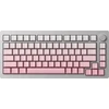 AKKO MonsGeek M1W SP Rožinė&amp;Baltas belaidė žaidimų klaviatūra, RGB, V3 Piano Pro Switch - sidabro spalvos, ANSI US