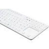 Klaviatūra Gett GETT GCQ Cleantype Prime Panel+ Silikonowa klaviatūra Montuojama su podświetleniem, touchpadem i blokiem NUM IP65 USB Kolor: balta Układ: DE