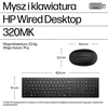 Klaviatūra ir pelė HP Desktop 320MK Rinkinys Klaviatūra su pele full size USB GB juoda