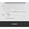 Belaidė klaviatūra ir pelė MK470 Slim Wireless Combo, US išdėstymas, Baltos spalvos