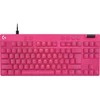 Klaviatūra žaidimams Logitech G Pro X TKL Rapid Magenta su laidu magnetyczno-analogowe su pašvietimu rožinė