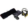 Klaviatūra ir pelė + pelės kilimėlis + ausinės Set membraninė IBOX AURORA IZGSET1 (USB 2.0, (US), juodos spalvos, Optical, 1200 DPI, 1600 DPI,