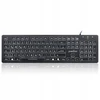 Klaviatūra Perixx PERIBOARD-317, DE, su pašvietimu klaviatūra, USB su laidu, large block letters, juodas (układ niemiecki)