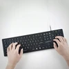 Klaviatūra Perixx PERIBOARD-317, DE, su pašvietimu klaviatūra, USB su laidu, large block letters, juodas (układ niemiecki)