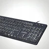 Klaviatūra Perixx PERIBOARD-317, DE, su pašvietimu klaviatūra, USB su laidu, large block letters, juodas (układ niemiecki)