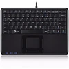 Klaviatūra Perixx Perixx PERIBOARD-510 H PLUS UK, mini USB klaviatūra, touchpad, hub, juodas