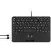 Klaviatūra Perixx Perixx PERIBOARD-526 H EN, su laidu mini USB klaviatūra, trackball, USB hub
