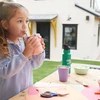 Klean Kanteen Kid Kanteen vaikiškas plieno puodelis (vaikiškas dangtelis su šiaudeliu), 296ml/10oz, Super Sonic