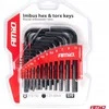 HEX ir TORX imbus raktų rinkinys CRV, juodas, 22 vnt., AMIO-04297