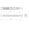 Nailoninis kaištis su varžtu RawlPlug R-FF1-N-08L140; 7,8x140 mm; 5,8x147 mm; T30; 50 vnt.
