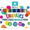 Kolorowe Baloniki Spalvoti balionai Dažai kreidelėmis Chunkies Paint Sticks Metallic 6vnt