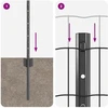 Euro tvoros su stulpu 10 x 0,4 m PVC dengtas plienas Pilka