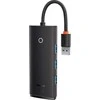Baseus Šakotuvas USB-A 4 prievadų (USB 3.0) 25cm, juodas