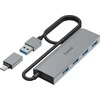 Hama USB šakotuvas 00200138 / USB Hub A&amp;C pilka spalva