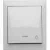 Kontakt-Simon Simon Aquaclick Šviesos mygtukas su pašvietimu, 10 AX, 250 V, balta ACS1L / 11