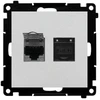 Kontakt Simon T62.01/143 Simon 55 Dviguba kompiuterio jungtis RJ45 6 kategorija, su apsauga nuo dulkių (modulis) Matinio aliuminio T62.01/143