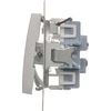 Kontakt-Simon Dvivietis laiptų sujungimas su LED pašvietimu 10AX 250V sraigtiniai terminalai sidabro metalizuotas kilimėlis (DW6 / 2L.01 / 43)
