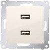Kontakt-Simon įkroviklis 2xUSB 2.1A 5V / DC kremas (DC2USB.01 / 41)