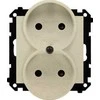 Kontakt-Simon Kontakt-Simon 55 TG2MCZ.01/144 kištukinis lizdas, dvigubas, neįžemintas, su langinėmis, modulis 16 A, 250V~, greitos jungtys, šampano matinis