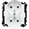 Kontakt-Simon Kontakt-Simon 55 TGZ2MCZ.01/111 kištukinis lizdas, dvigubas, įžemintas, su langinėmis, modulis 16 A, 250V~, greitos jungtys, matinė balta