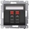 Kontakt-Simon Kontakt Simon 54 DGL32.01/49 dvigubo garsiakalbio lizdas su ženklinimo lauku, moduliu, įvesties ir išvesties kabelio skerspjūvis 2,5 mm2, juodas