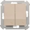 Kontakt-Simon Dvivietė jungtis su LED pašvietimu 10AX 250V kremo varžtai (DW6 / 2L.01 / 41)