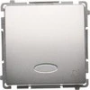 Kontakt-Simon Bell mygtukas Simon Basic single su vidiniu apšvietimu 10AX 250V sidabro kilimėlis (BMD1L.01 / 43)