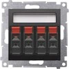 Kontakt-Simon Simon 54 4 krypčių garsiakalbių lizdas su aprašymo lauku (modulis) įvesties ir išvesties kabelio skerspjūvis 25mm2 matinis juodas DGL34.01/49