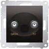 Kontakt-Simon Simon 54 F tipo dvigubas TV / duomenų antenos lizdas metalizuotas antracitas DAD1.01 / 48