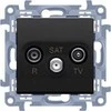 Kontakt-Simon Antenos lizdas Kontakt-Simon Simon 10 CASK.01/49 R-TV-SAT terminalas / terminalas praėjimo lizdo moduliui. 1x įvestis: 5MHz-2,4GHz matinė juoda