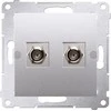 Kontakt Simon Simon 54 tipas F antenos lizdas dvigubas sidabro kilimėlis (DASF2.01 / 43)