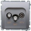 Kontakt-Simon Simon Basic RTV- SAT- SAT inox antenos lizdas (BMZAR + SAT3.1- P2.01 / 21)