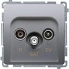 Kontakt-Simon Simon Basic R- TV- SAT antenos lizdas 10dB inox (BMZAR- SAT10 / P.01 / 21)