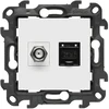 Kontakt-Simon Lizdas antenowe typu „F” + komputerowe RJ45 kat.6 Simon 24 (moduł) IP20 balta (NASFRJ45.01/11)