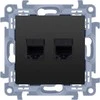 Kontakt-Simon Kompiuterio lizdas Kontakt-Simon Simon 10 C5T.01/49 RJ45 kategorija 5e + RJ11 telefono modulis, matinė juoda