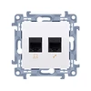 Kontakt-Simon 6 kategorijos baltos (C62E.01 / 11) kompiuterio lizdai su dviem ekranais RJ45 (C62E.01 / 11)