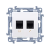 Kontakt-Simon Kompiuterio lizdas RJ45 6 kategorijos + RJ12 baltas telefonas (C6T.01 / 11)