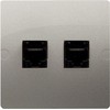 Kontakt-Simon Simon Basic kompiuterio lizdas dvigubai RJ45 katė. 5E satinas (BMF52.02 / 29)