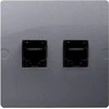 Kontakt-Simon Simon Basic kompiuterio lizdas dvivietis RJ45 kat. 5E inox (BMF52.02 / 21)