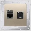 Kontakt Simon GN.KOMP.2XRJ45 CAT6 TRANS. MATINIS AUKSINIS SIMON5
