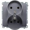 Kontakt Simon BMGZ2MZ.01/43 BASIC SOCKET Sidabrinis MAT
